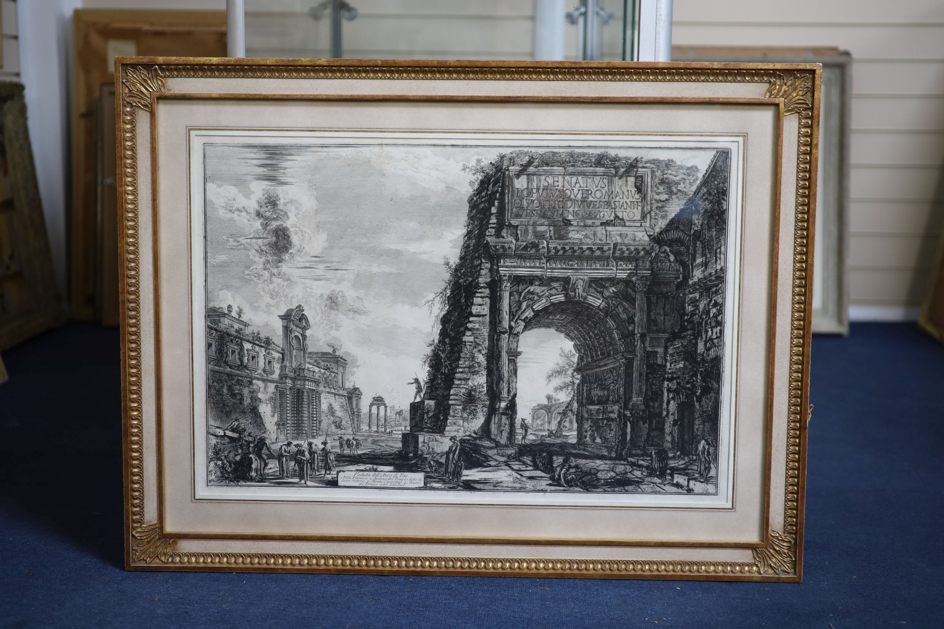 Giovanni Battista Piranesi (1720-1778), Verduta dell'Arco di Tito, engraving, 47.5 x 71cm